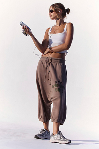 All In NYC Logo Cropped Harem Pants
