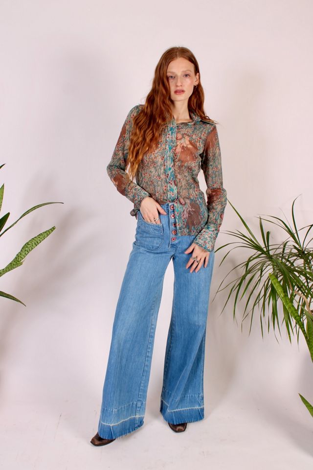 1970's Regina Porterhouse Button Up Blouse Selected By Wolf And Moon Vintage #1