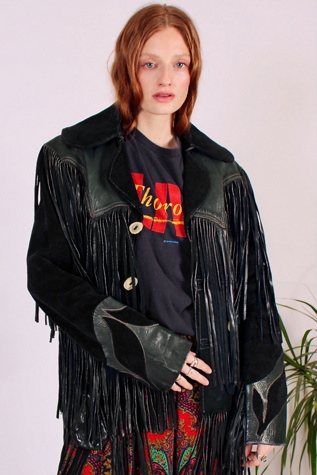 1960's Iconic East West Musical Instruments Co. Swanbone Fringe Suede Jacket Selected By Wolf And Moon Vintage
