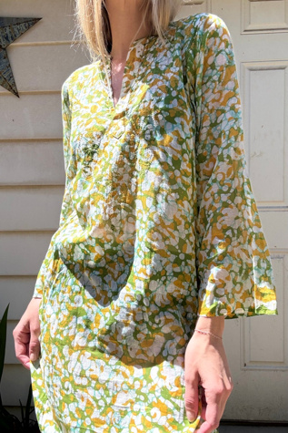 Vintage 1970s Batik Cotton Kurta Selected by Cherry