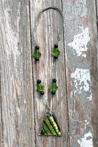Vintage 1970s Glass Art Necklace Selected by Cherry