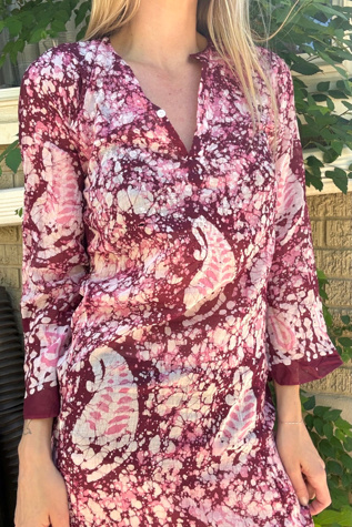 Vintage 1970s Batik Cotton Kurta Selected by Cherry