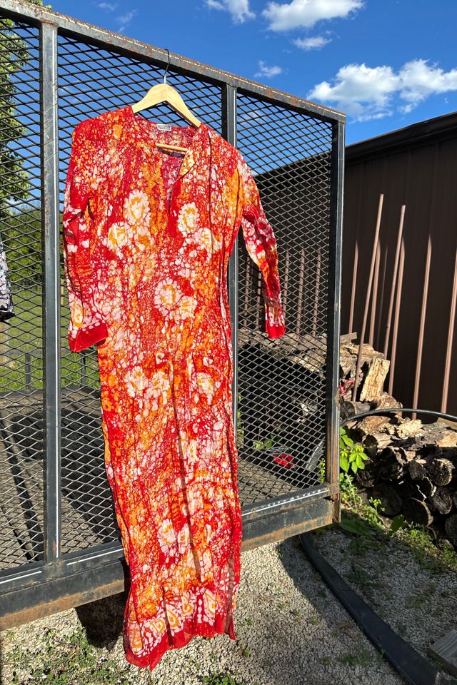 Vintage 1970s Batik Cotton Kurta Selected by Cherry #1