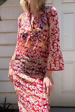 Vintage 1970s Batik Cotton Kurta Selected by Cherry