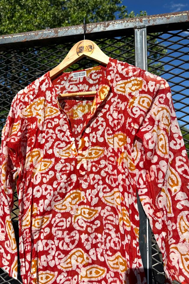Vintage 1970s Batik Cotton Kurta Selected by Cherry #2
