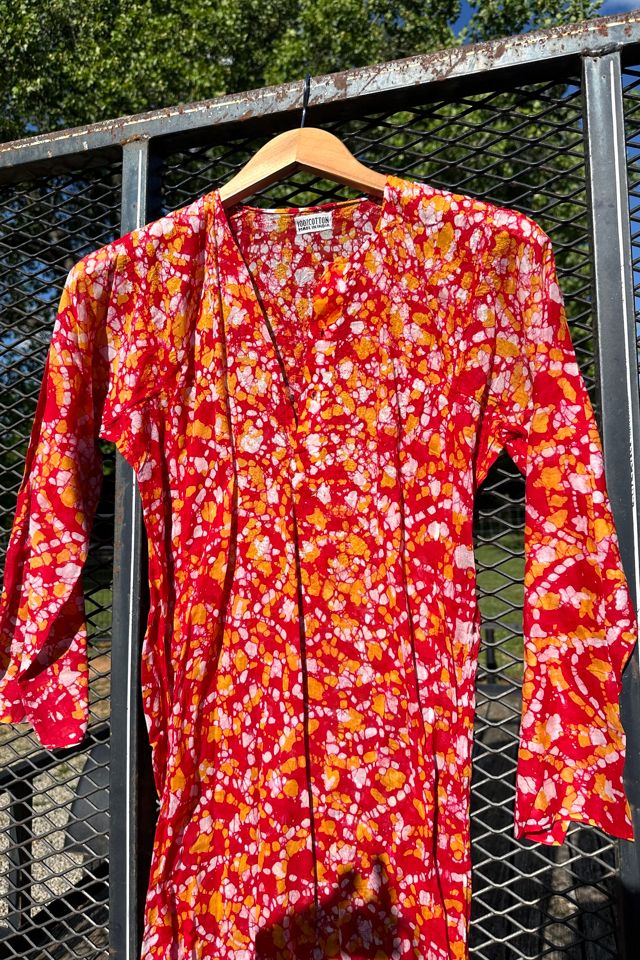 Vintage 1970s Batik Cotton Kurta Selected by Cherry #2