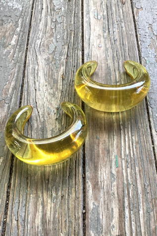 Vintage 1980s Set of Yellow Acrylic Bangles Selected by Cherry