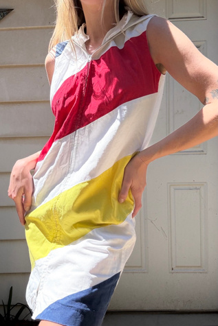 Vintage 1970s Nautical Hooded Dress Selected by Cherry