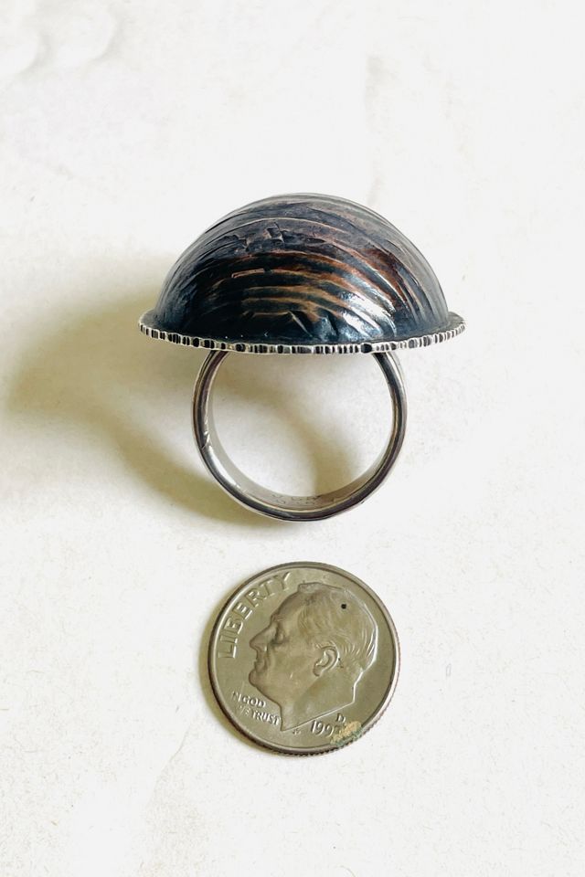 Vintage Artisan Modernist Domed Sterling Ring Selected by FernMercantile #1