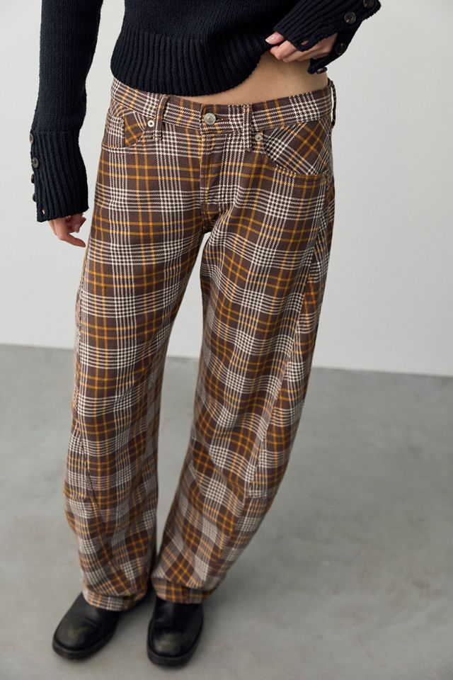 We The Free Fable Plaid Low-Rise Twisted Bowed Jeans #4