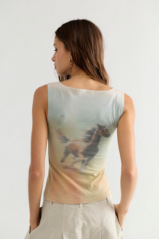 Женский топ Daydreamer Photoreal Galloping Horse Tank, цвет: Комбинированный — фото 2