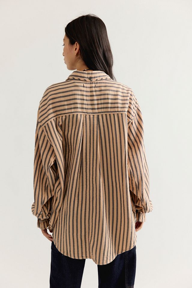 We The Free Off-Duty Double Cloth Striped Button Down #1