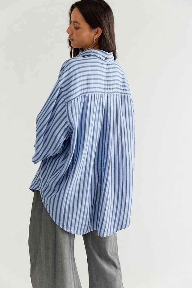 We The Free Off-Duty Double Cloth Striped Button Down #1