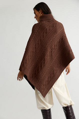 Женский топ Free People Cannon Cable Poncho, цвет: Коричный — фото 2