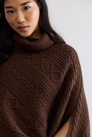 Женский топ Free People Cannon Cable Poncho, цвет: Коричный — фото 7