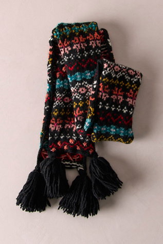 Женский шарф French Knot River Skinny, цвет: Чёрный комбинированный — фото 2