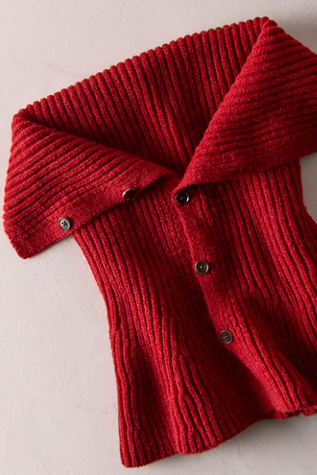 Женский шарф Free People Sunday Button Snood, цвет: Вишнёвый — фото 2