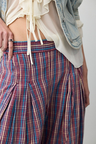 Женские брюки Free People Misty Haze Low-Rise Pull-On Crop Pants, цвет: Ягодный комбинированный — фото 2