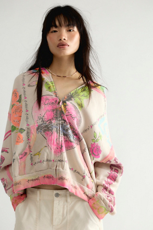 Magnolia Pearl Awaken Sleeping Heart Isola Zip-Up at Free People in White