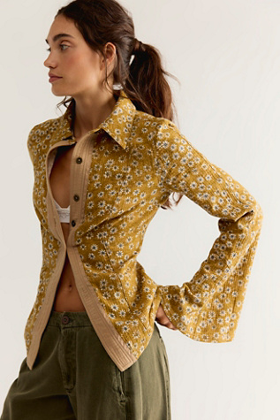 We The Free Mod Mix Printed Button Down Top