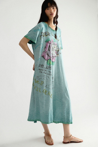 Magnolia Pearl Forever Bewildered Midi Tee Dress at Free People in Blue Nature