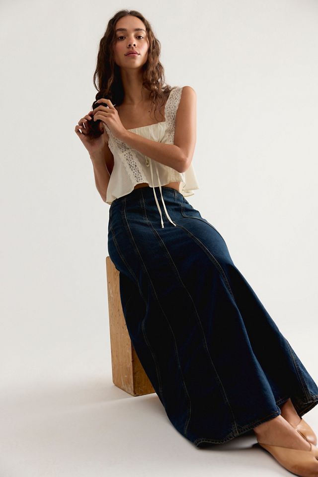 Levi's Seamed Flare Maxi Skirt #3