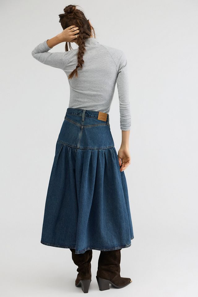 Levi's Yoked Pleated Midi Skirt #1