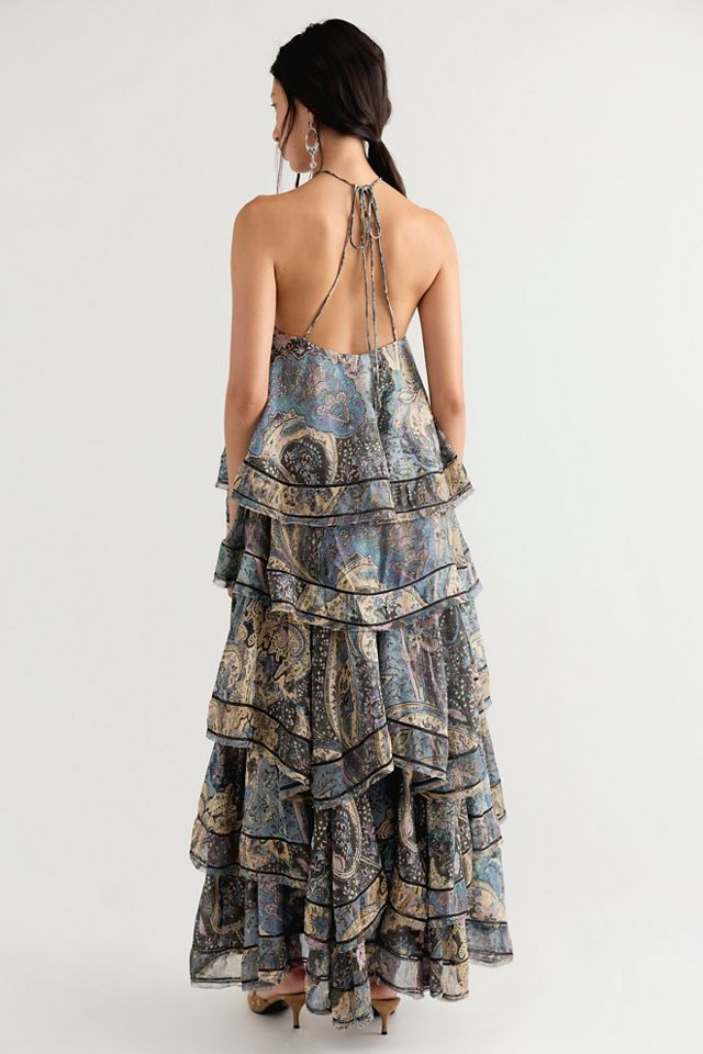 Trapeze Cotton Silk Maxi Skirt Set #1