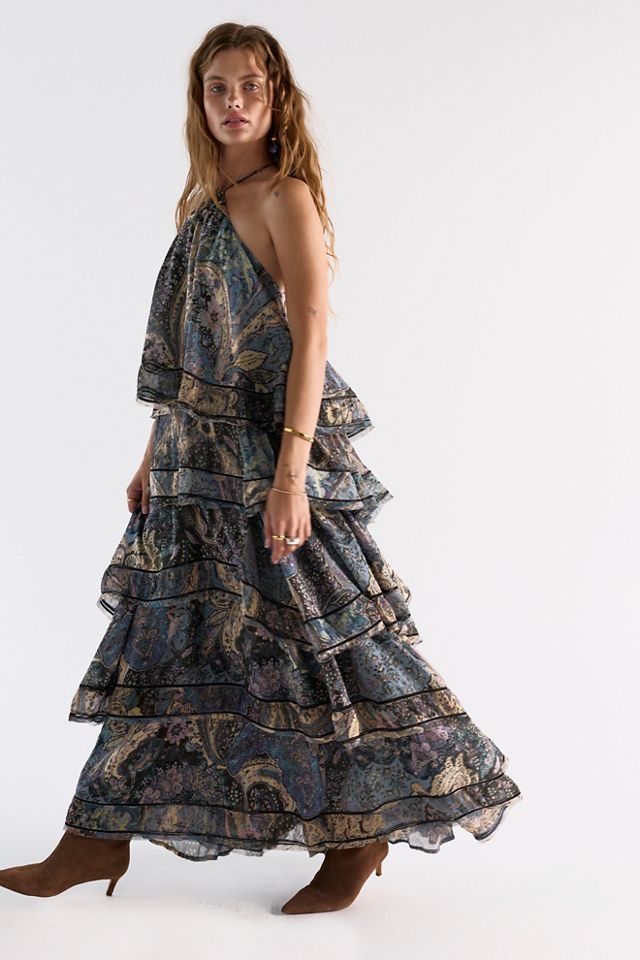 Trapeze Cotton Silk Maxi Skirt Set #4