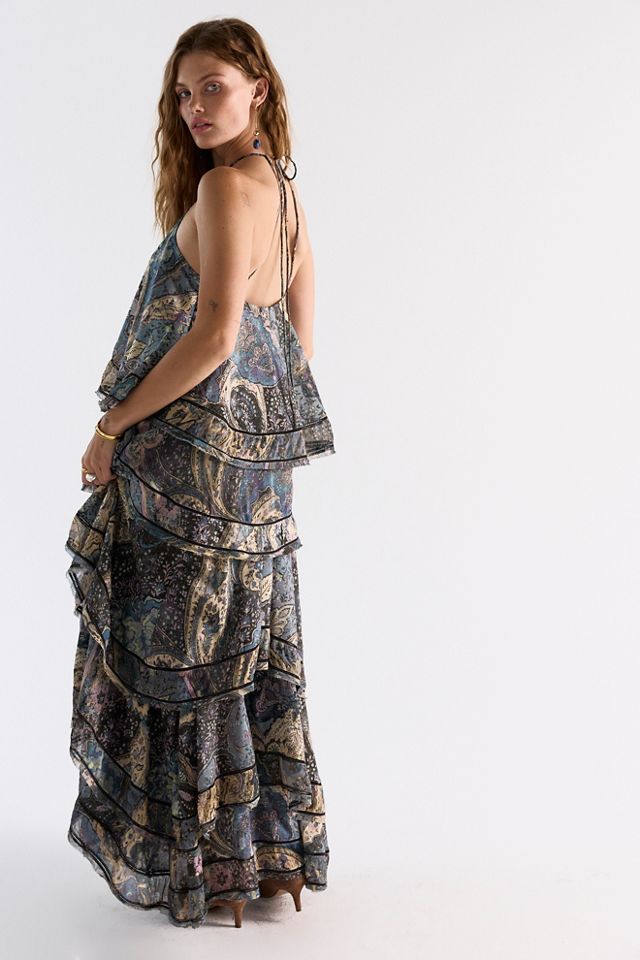 Trapeze Cotton Silk Maxi Skirt Set #5