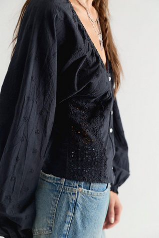 Женская блузка Free People Poppy Blouse, цвет: Чёрный — фото 4