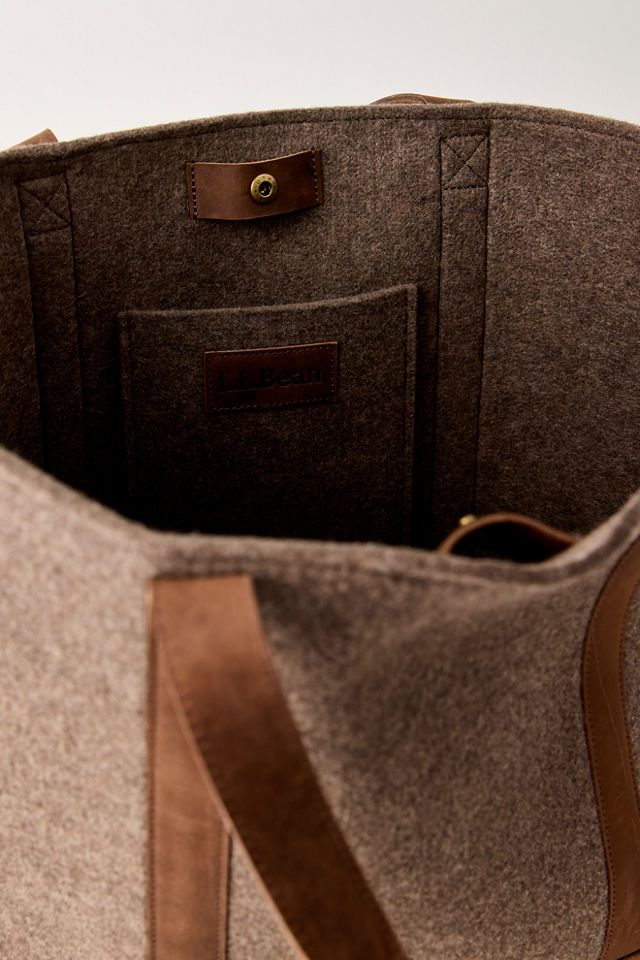 Leather Trim Wool Tote #3