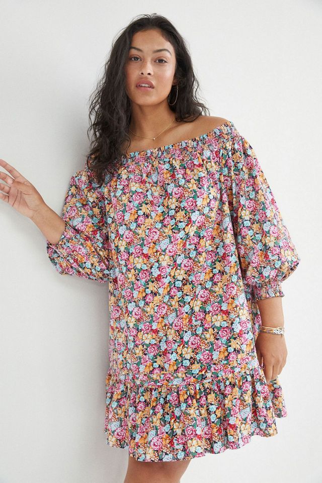 Flounced Off-The-Shoulder Mini Dress #3