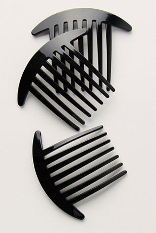 Женские аксессуары для волос Free People Ingrid Hair Comb Set Of 3, цвет: Чёрный — фото 2