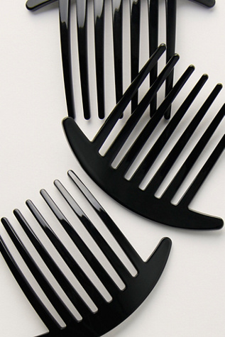Женские аксессуары для волос Free People Ingrid Hair Comb Set Of 3, цвет: Чёрный — фото 3