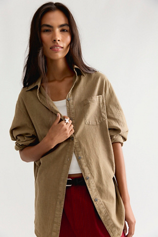 We The Free Sabine Faded Stripe Button Down Top