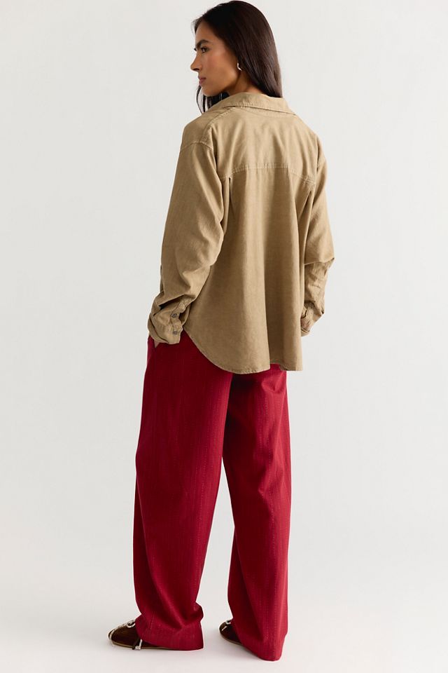 Sabine Striped Linen Button Down Top #1