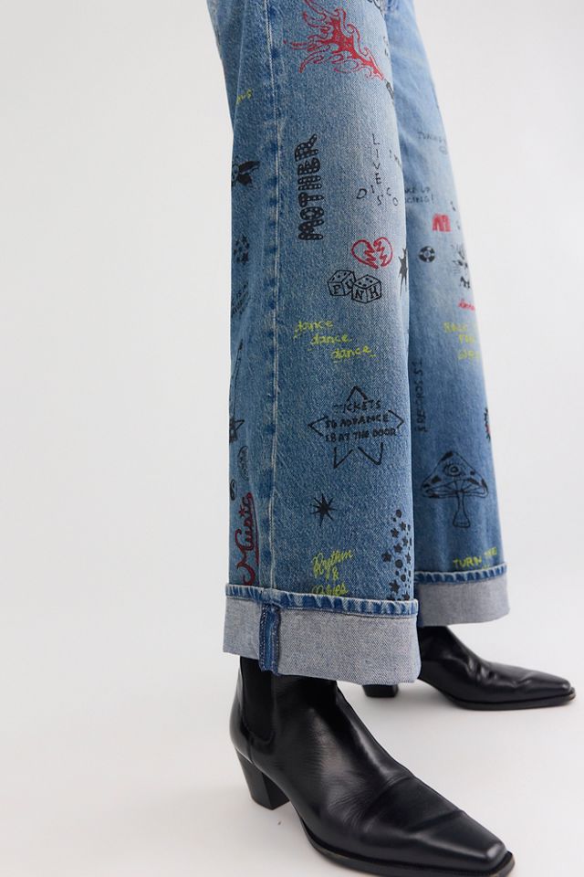 Snacks! by MOTHER The Smoothie Flood Cuff Printed Jeans #3