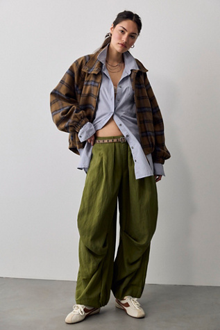 Женские брюки Free People Bring Forth Pleated, цвет: Ferngully — фото 5