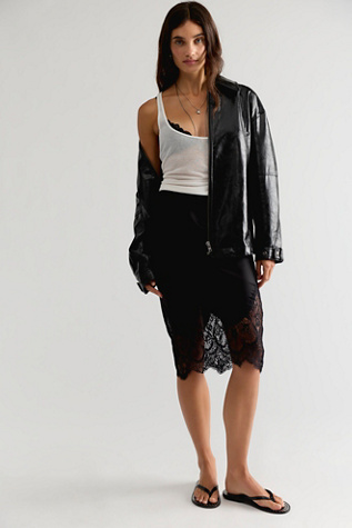 Norma Kamali Bias Lace Half Slip