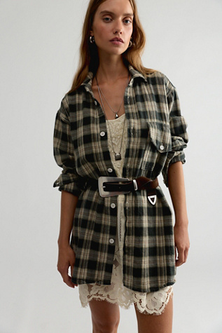 Llea Blue One-Pocket Boyfriend Shirt