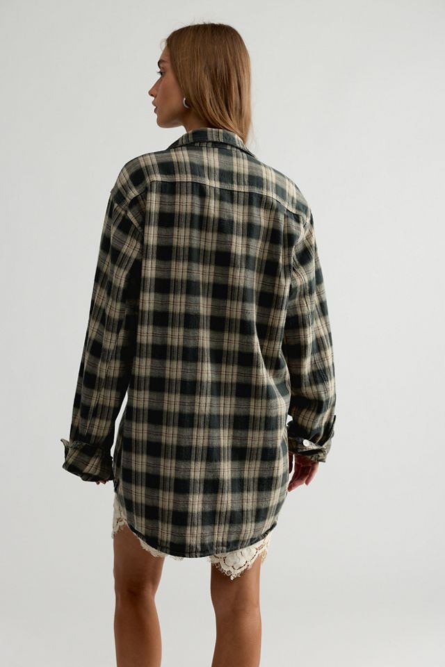 Llea Blue One-Pocket Boyfriend Shirt #1