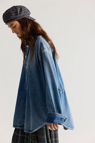 Haikure Victoria Blue Ryder Oversized Denim Button Down