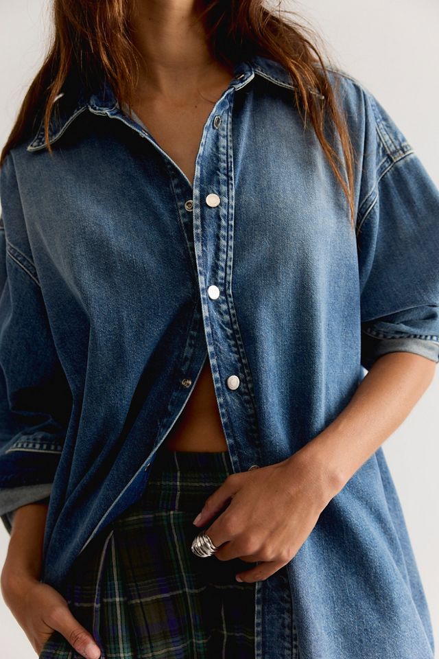 Haikure Victoria Blue Ryder Oversized Denim Button Down #3