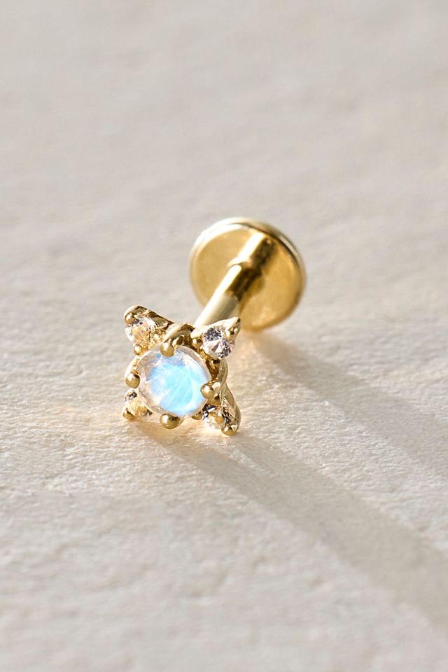 Local Eclectic Moonstone Flatback Earrings #2