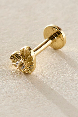 Local Eclectic Gold Heart Flatback Earrings