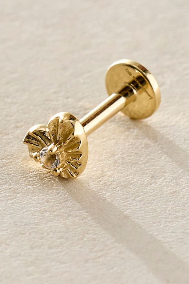 Local Eclectic Gold Heart Flatback Earrings #1