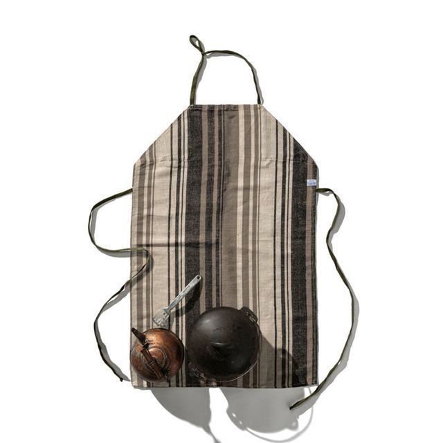 Cotton Jute Stripe Apron #1