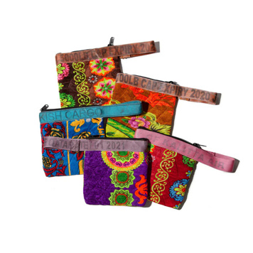 Женская сумка PUEBCO Mao's Fabric Pouch, цвет: Синий — фото 2