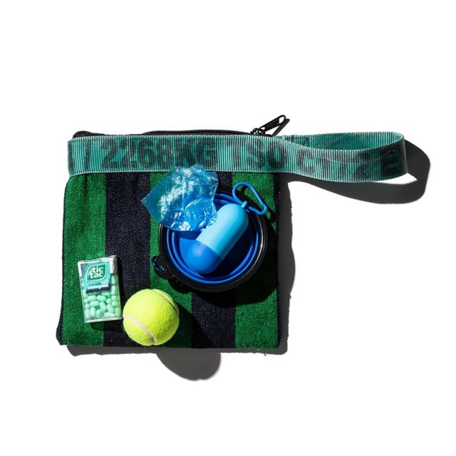 Rug Pouch - Green x Navy Blue #1